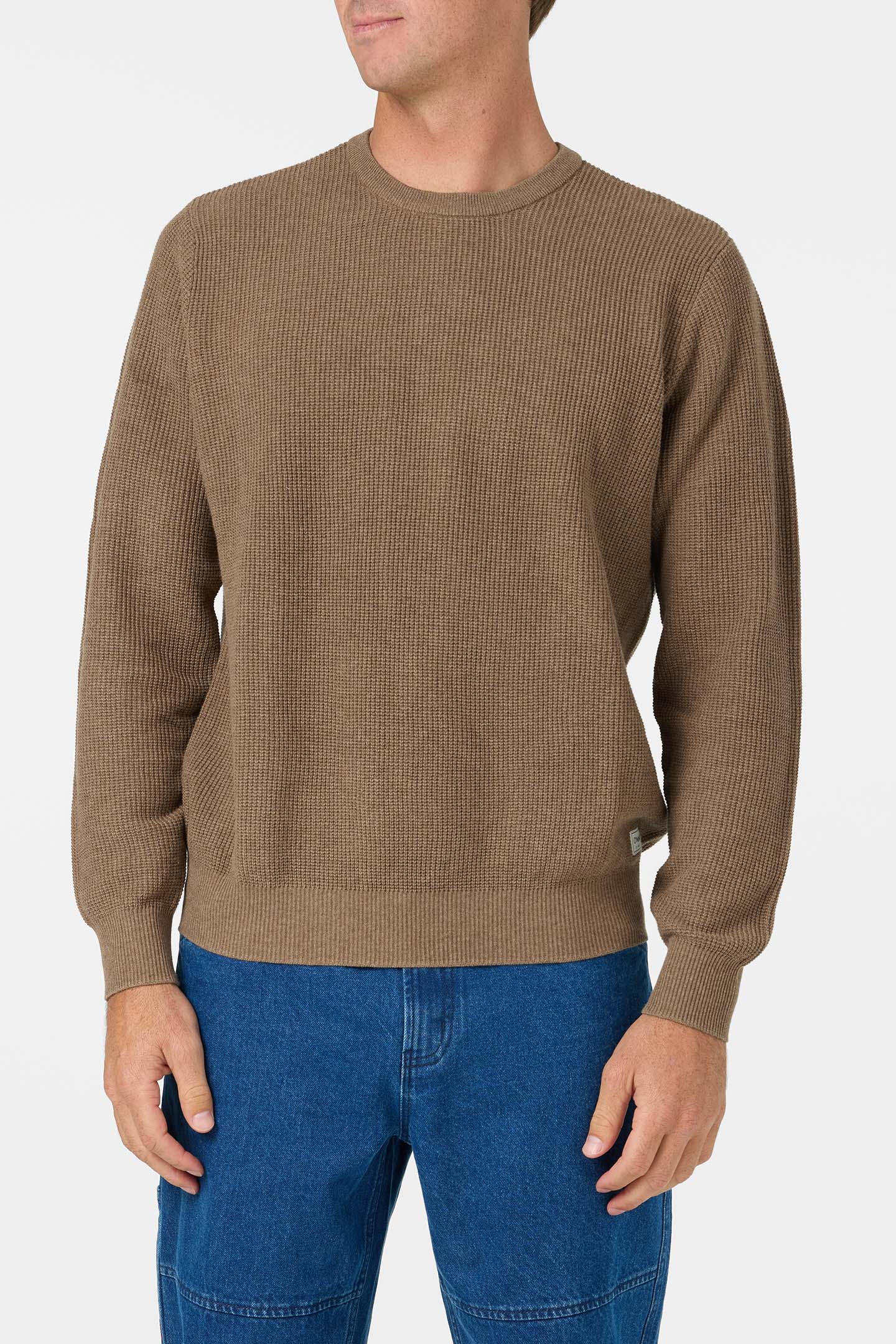 O'Riginals Roscoe Waffle Sweater Long Sleeve Sweater - Hthr Khaki
