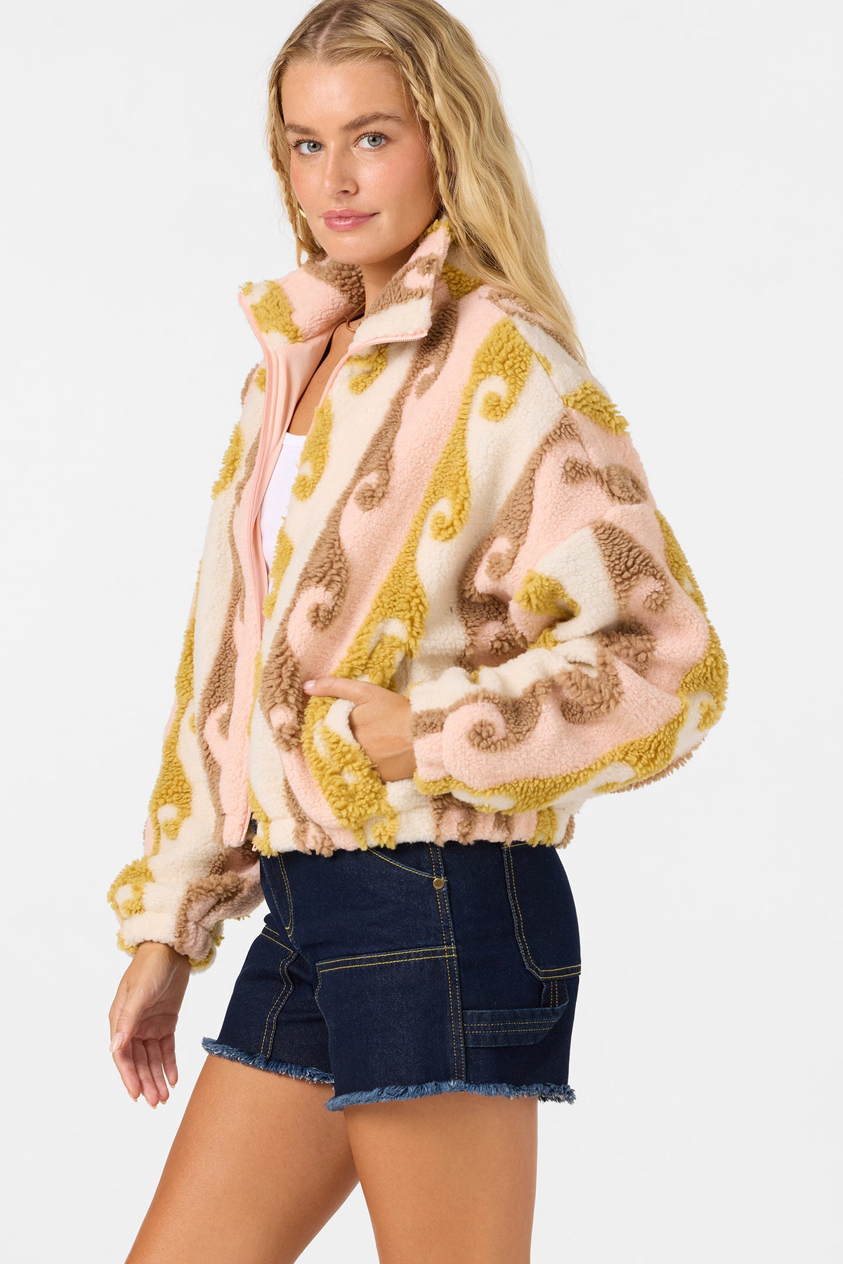 CORDIN HIGH PILE JACKET PEACH LIGHT – O