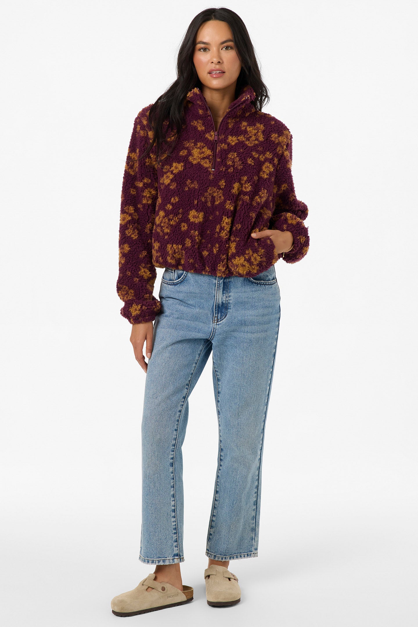 Kacey High Pile 1/2 Zip Jacket - Fig | O'Neill