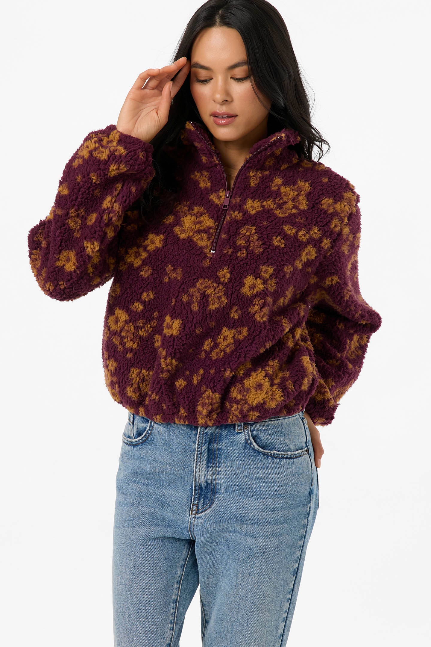 Kacey High Pile 1/2 Zip Jacket - Fig | O'Neill