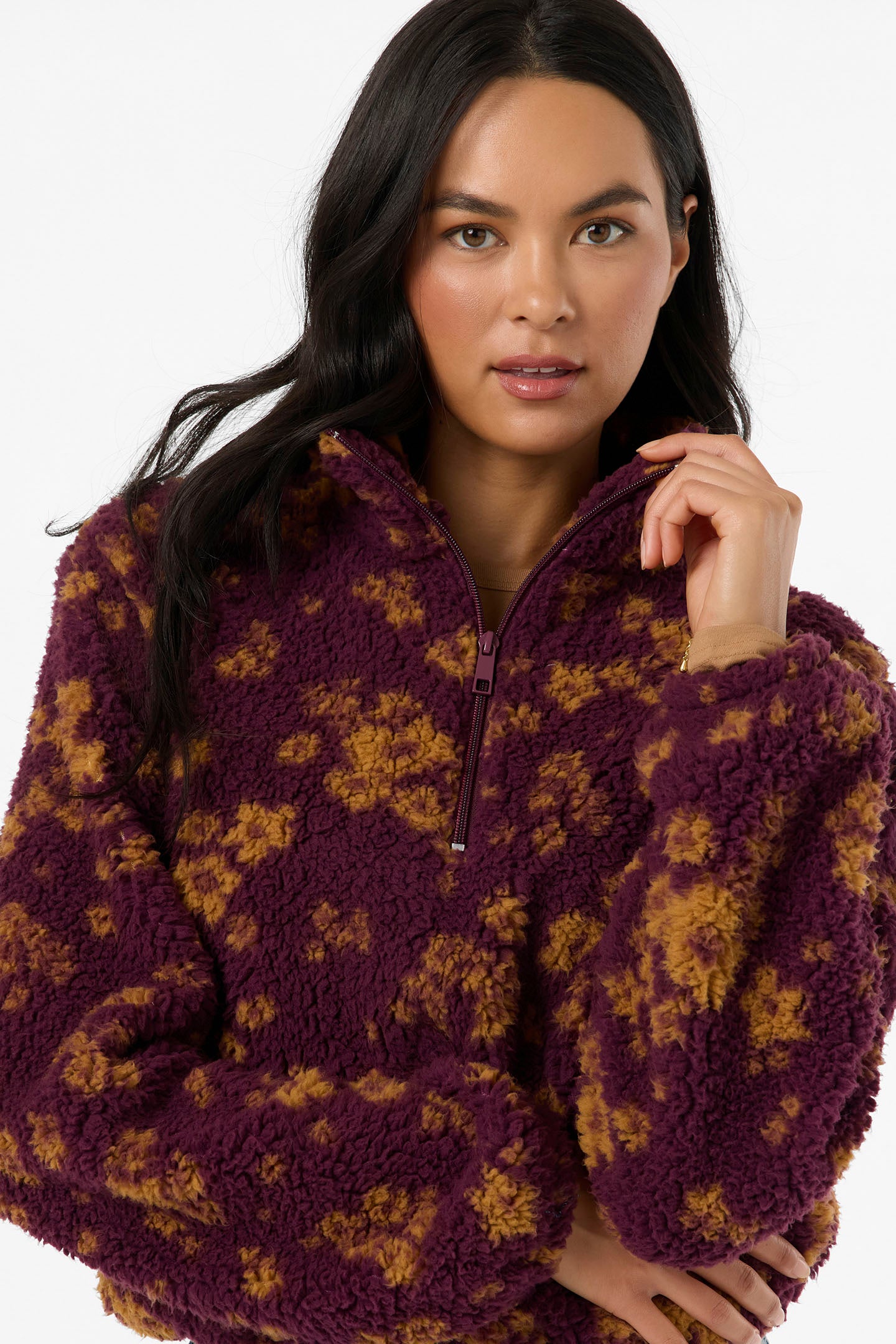 Kacey High Pile 1/2 Zip Jacket - Fig | O'Neill