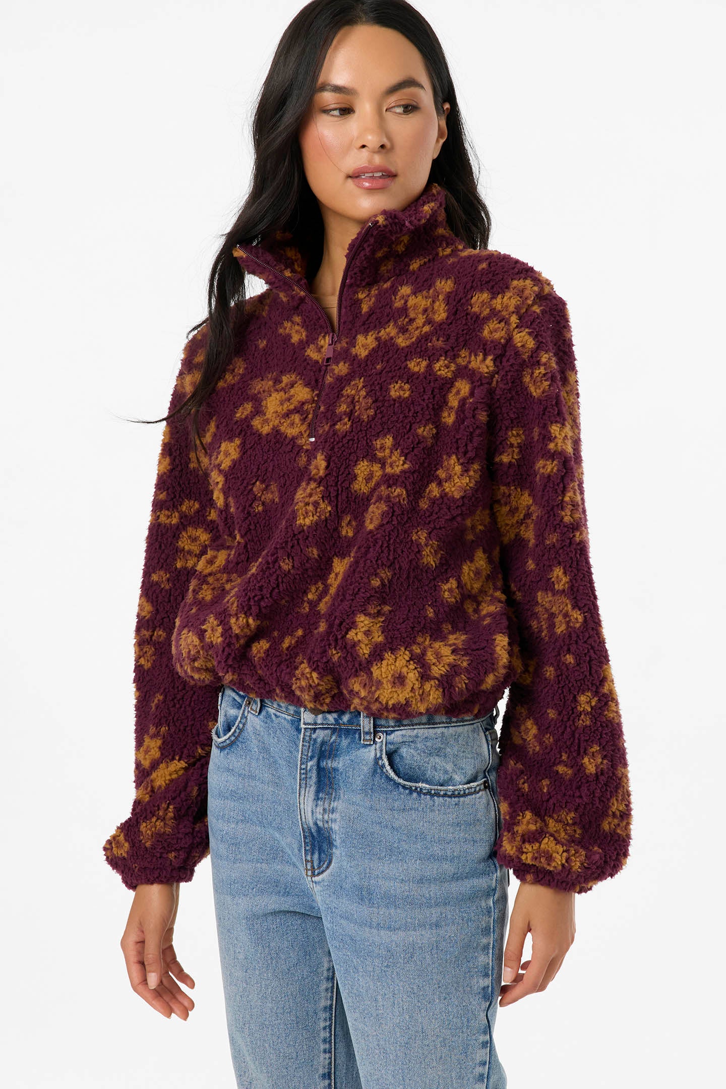 Kacey High Pile 1/2 Zip Jacket - Fig | O'Neill