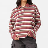 O'Riginals Kyra Long Sleeve Crop Polo Top