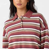 O'Riginals Kyra Long Sleeve Crop Polo Top