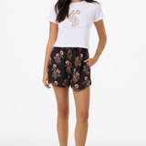 Millie Block Print Floral Beach Shorts