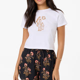 Millie Block Print Floral Beach Shorts