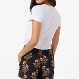 Millie Block Print Floral Beach Shorts