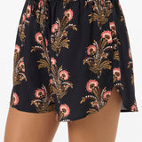 Millie Block Print Floral Beach Shorts