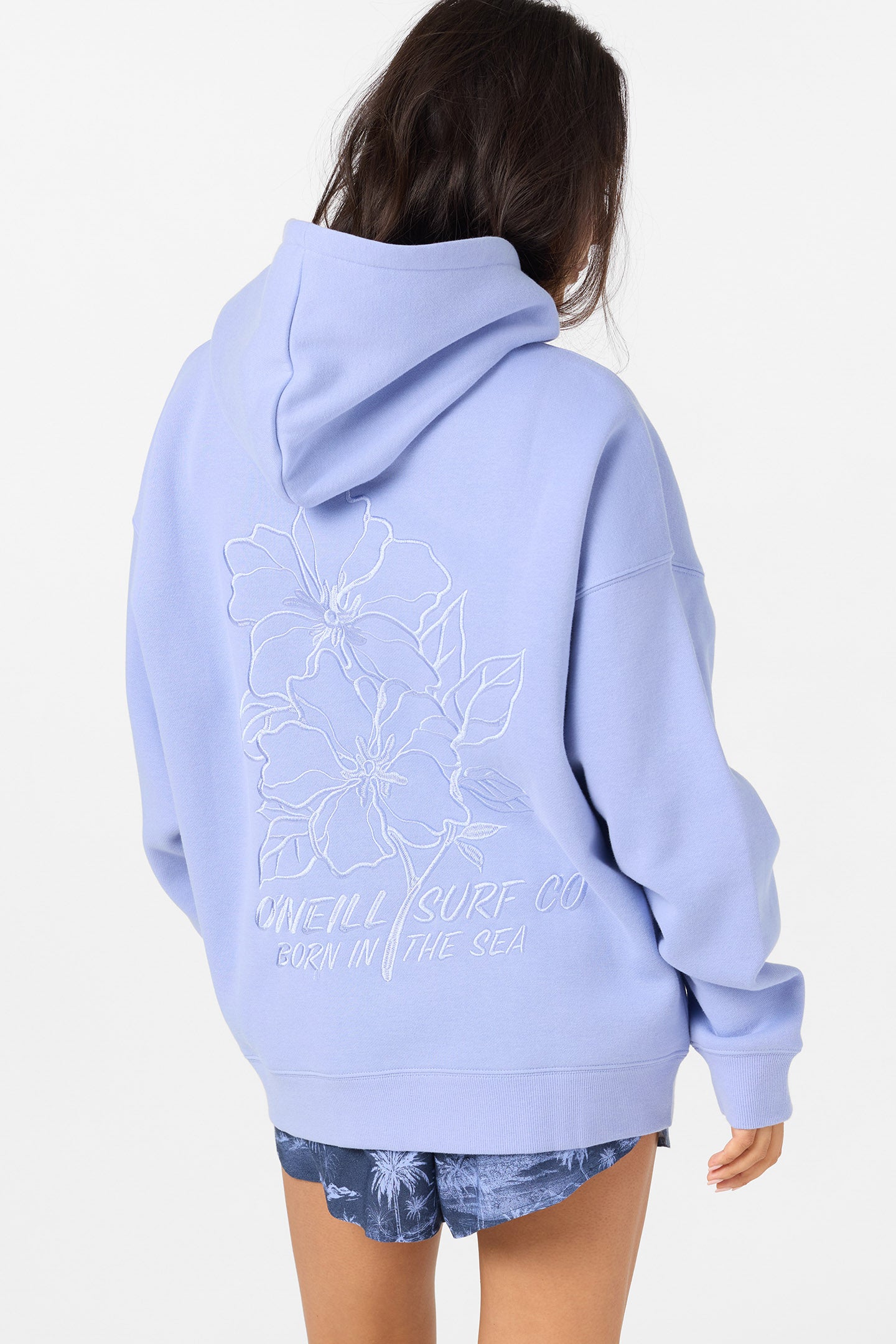 Born In The Sea Oversized Hoodie Pullover Fleece - Blue Jelly | O