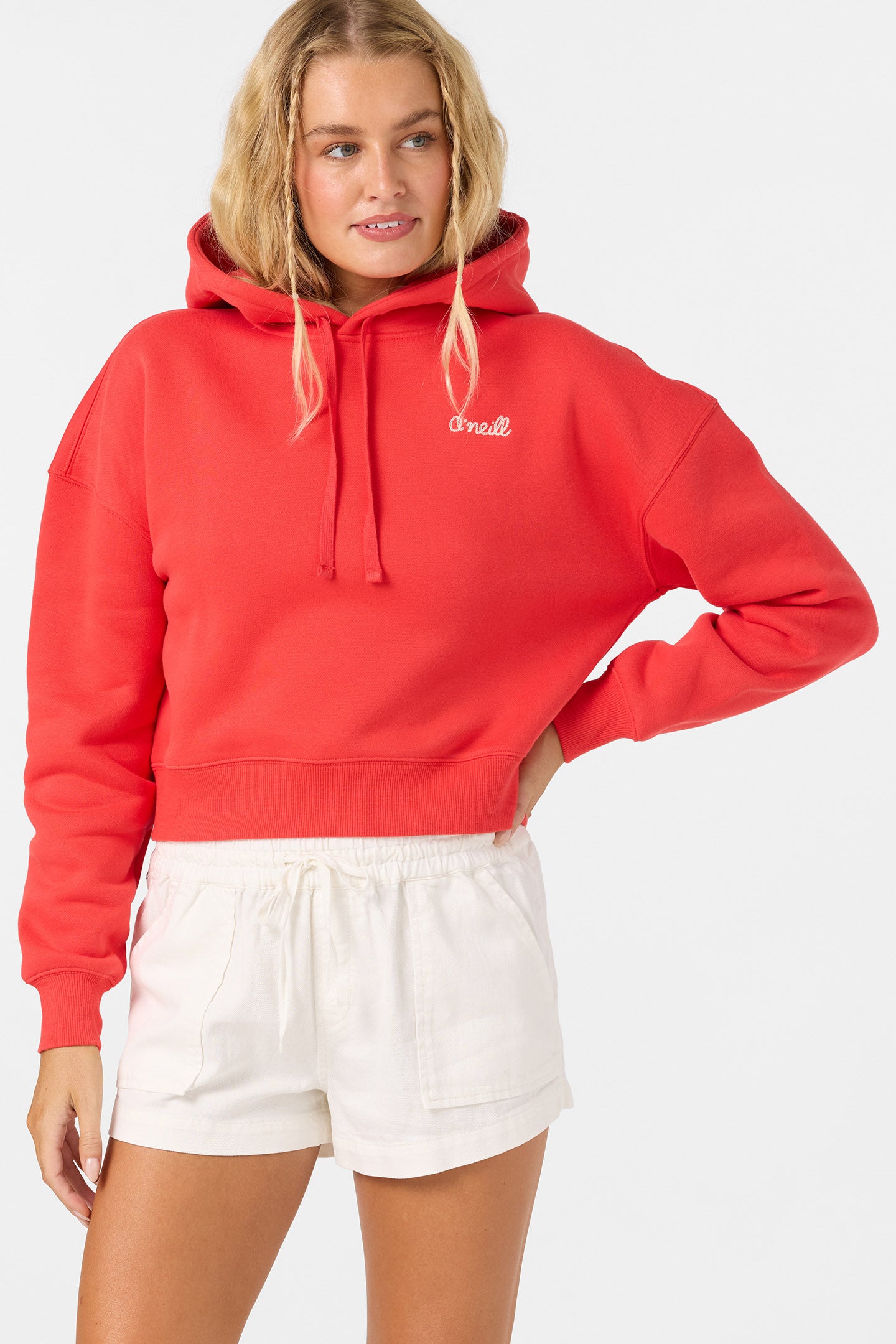 Arden Cropped Hoodie Pullover Fleece - Lava Red | O'Neill