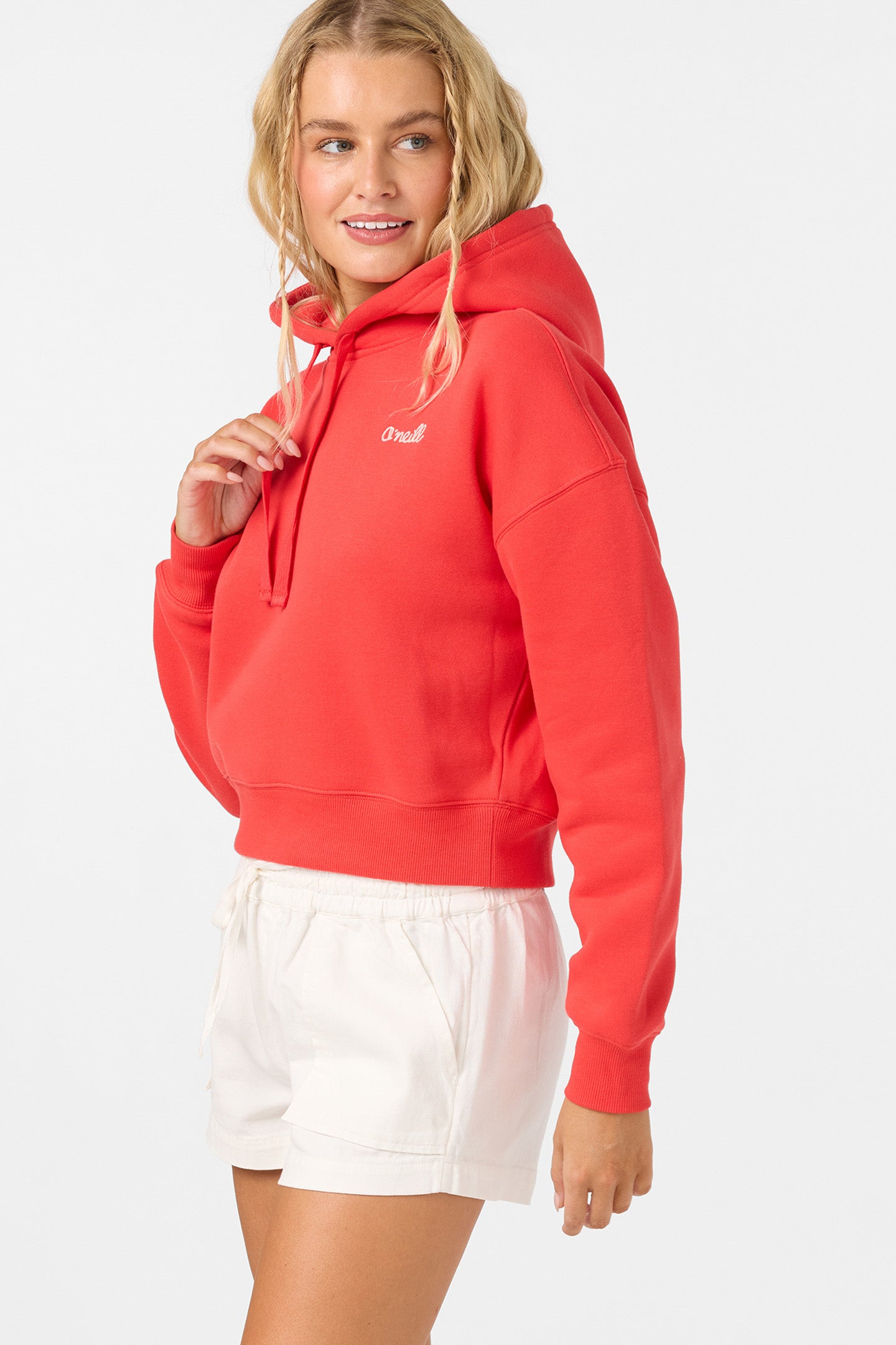 Arden Cropped Hoodie Pullover Fleece - Lava Red | O'Neill