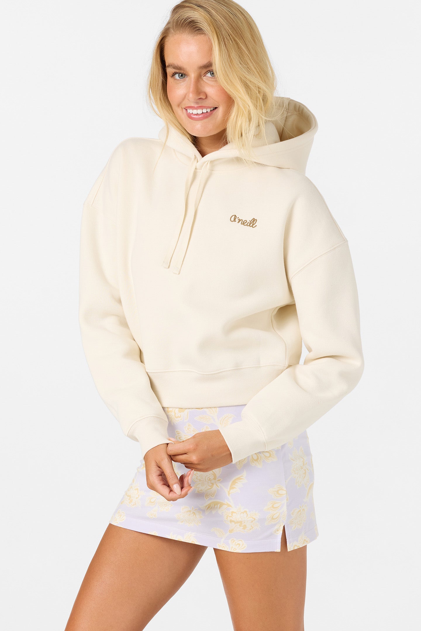 Arden Cropped Hoodie Pullover Fleece - Tofu | O'Neill