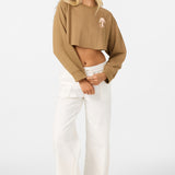 Palm Raw Edge Crop Fleece