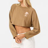 Palm Raw Edge Crop Fleece