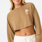 Palm Raw Edge Crop Fleece