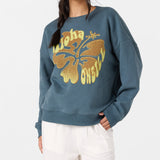 Hibiscus Hawaii Oversized Crew Neck Fleece
