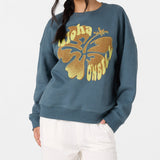 Hibiscus Hawaii Oversized Crew Neck Fleece