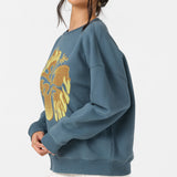 Hibiscus Hawaii Oversized Crew Neck Fleece