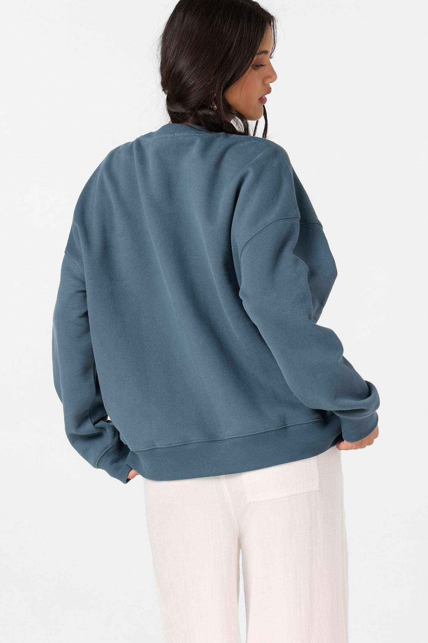 Hibiscus Hawaii Oversized Crew Crew Neck Fleece - Dark Slate | O'Neill