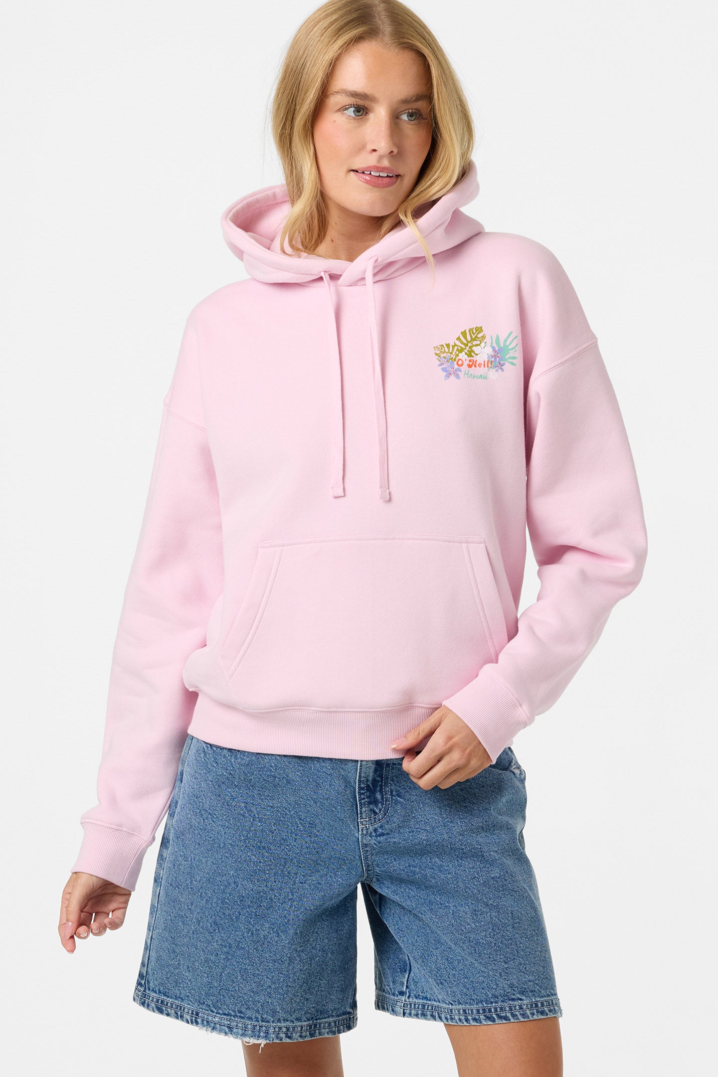 【pink hawaii】 Botany Fleece Relaxed Hoodie Pullover Fleece - Pink | O'Neill