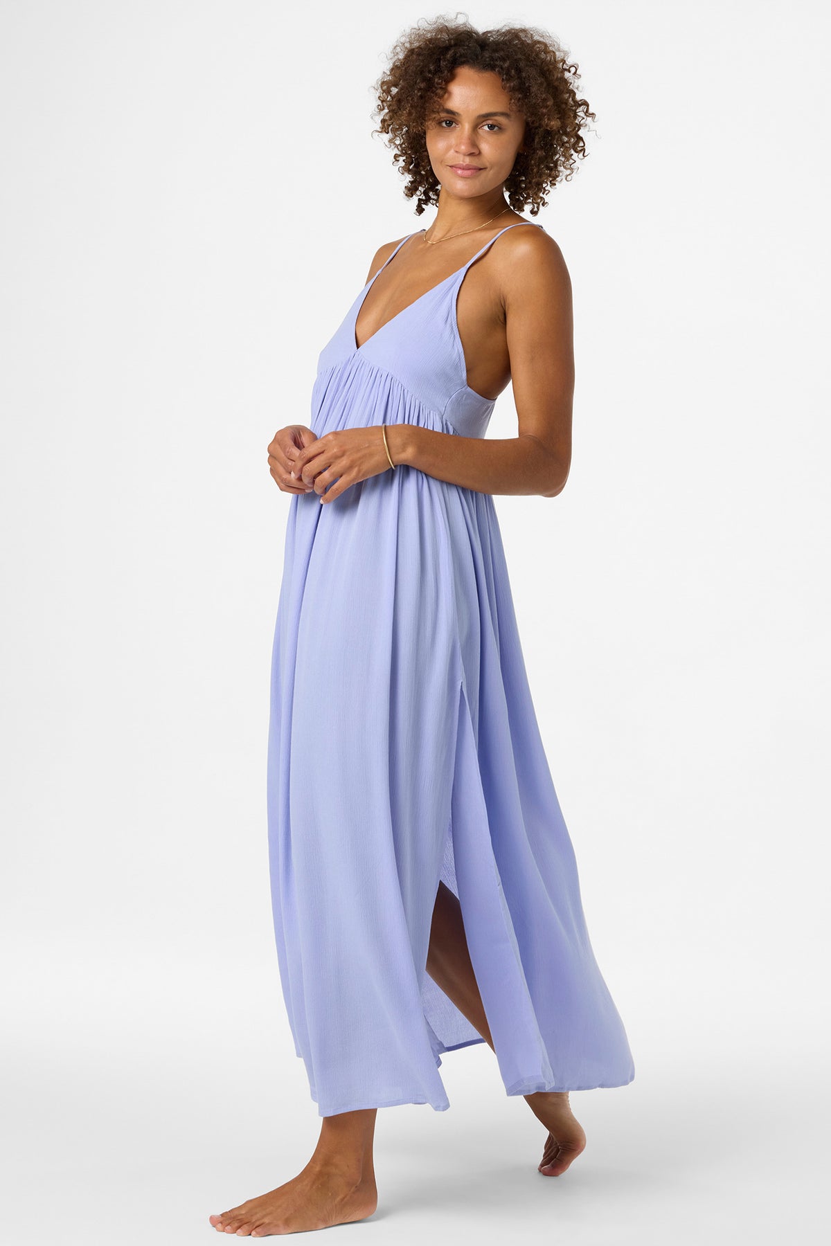 O'Neill Women's Saltwater Solids Mel Maxi Dress in Blue Jelly, Size Medium, Viscose