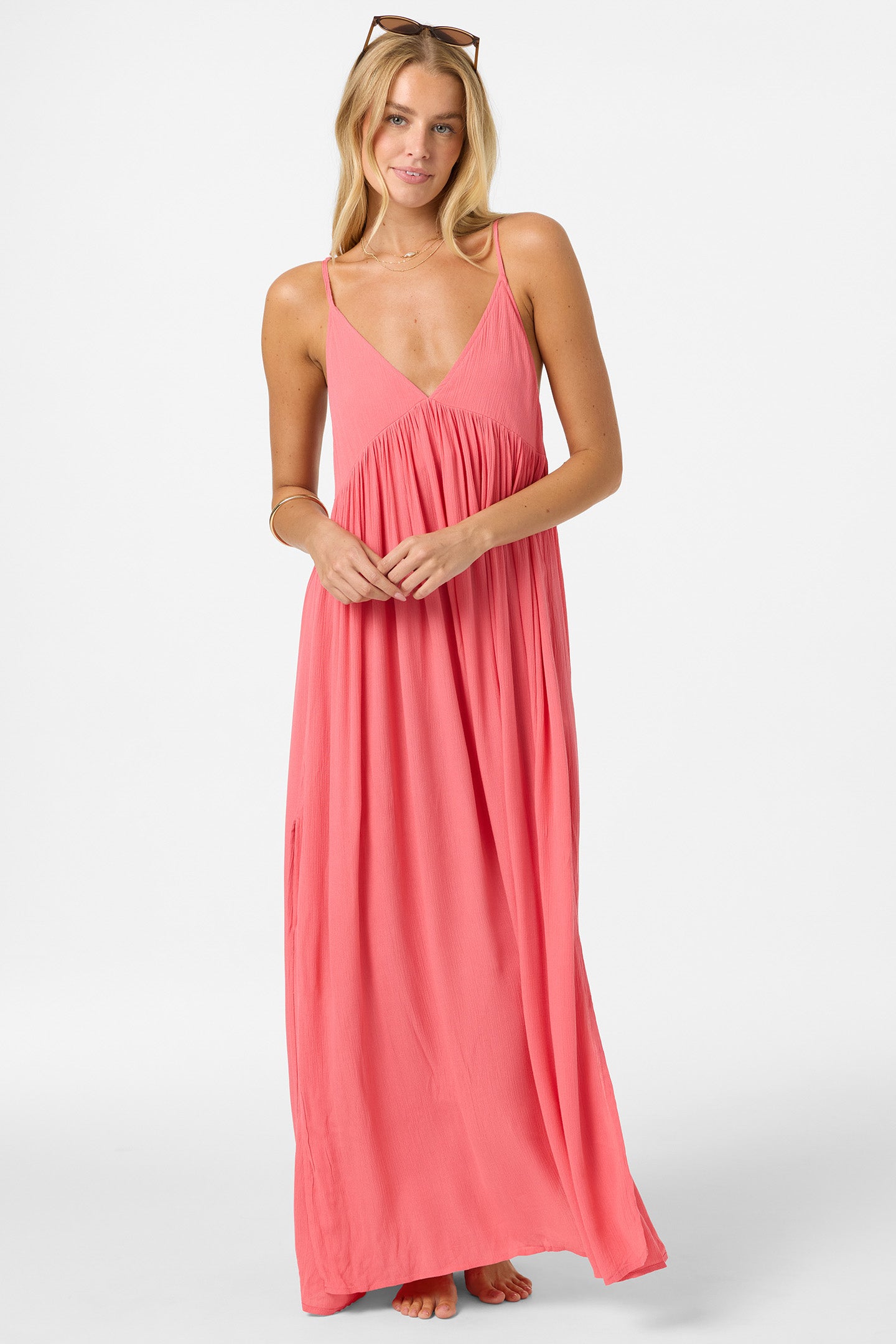 coral women's dress Summer Stunner Chiffon Maxi its also crafted for comfort and versatility Beach Day Maxi Dress -