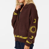 Corrine Zip Up Long Sleeve Sweater