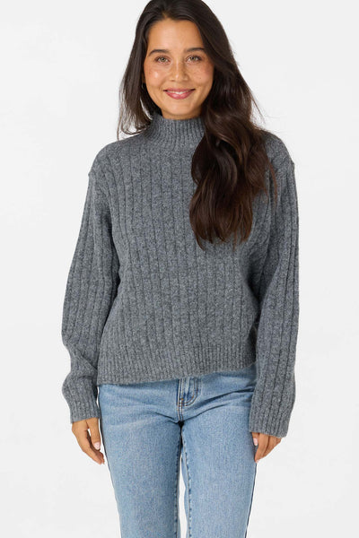 Cypress Mockneck Sweater Long Sleeve Sweater - Charcoal | O'Neill