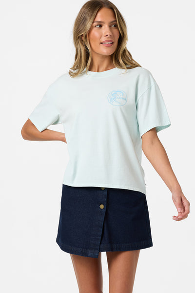 O'Riginals Salty Circle Surfer Easy Tee - Pastel Blue | O'Neill