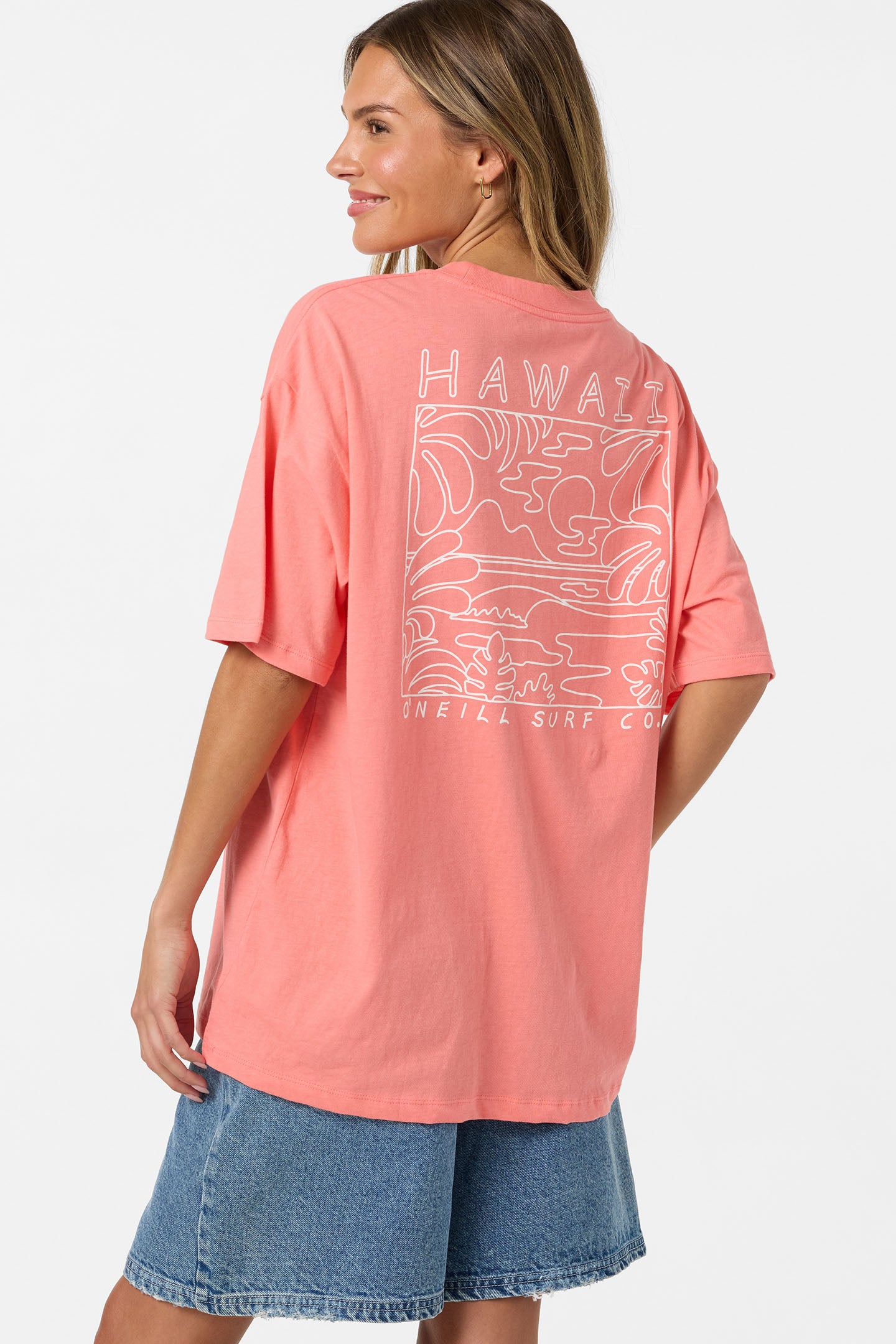 Linear Scape Oversized Tee - Georgia Peach | O'Neill