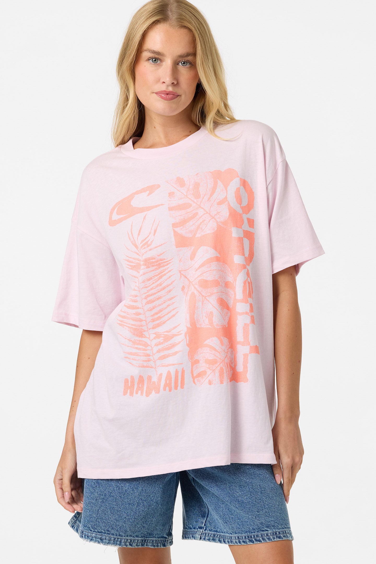 【pink hawaii】 Monstera Hawaii Oversized Tee - Pink | O'Neill