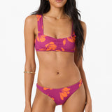 Avery Painted Floral Caye Bralette Bikini Top
