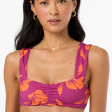 Avery Painted Floral Caye Bralette Bikini Top