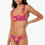 Avery Painted Floral Caye Bralette Bikini Top