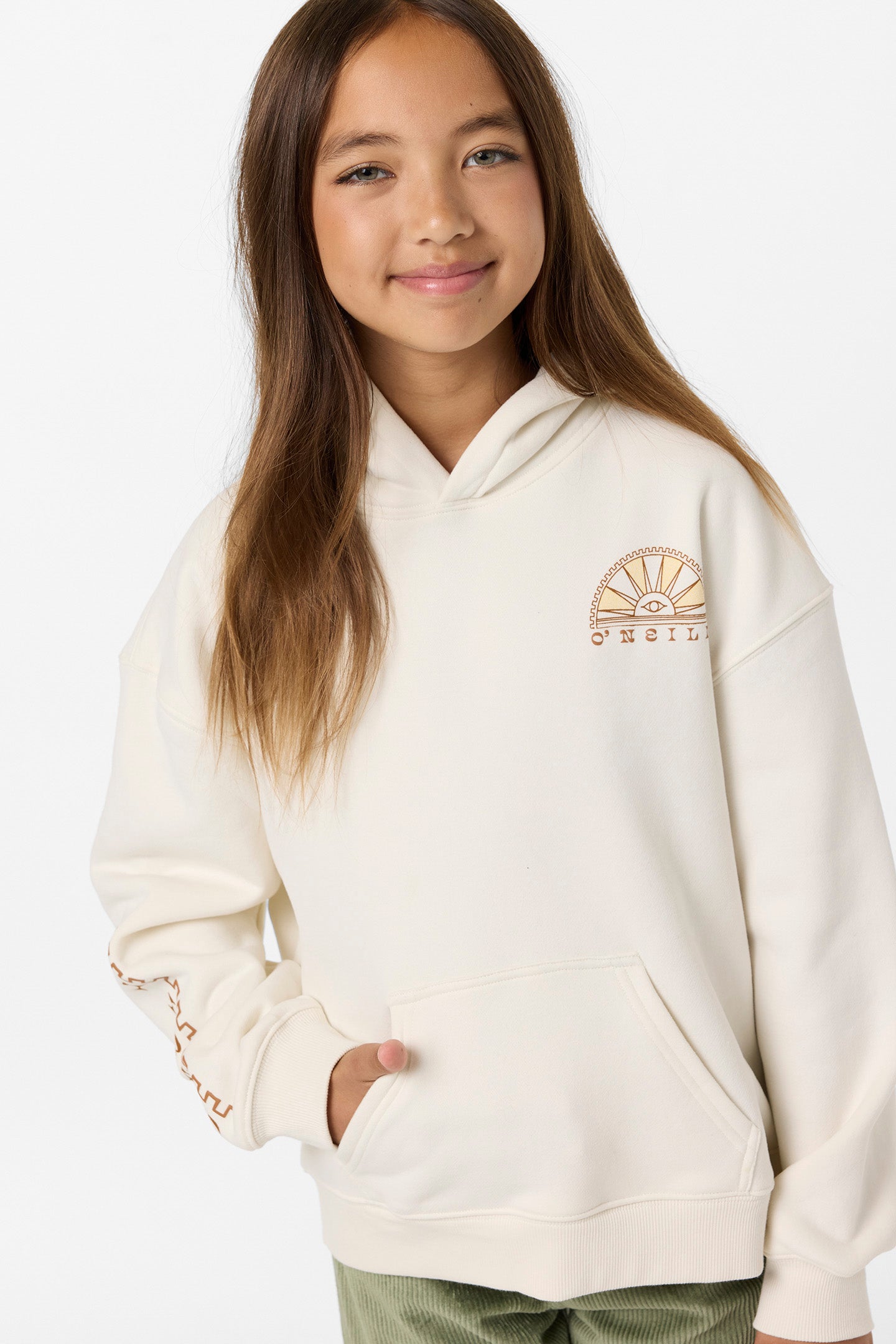 Girl's Sun Eye Oversized Hoodie Pullover Fleece - Tofu | O'Neill