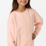 Girl's Chore Break Oversized Crew Neck Fleece
