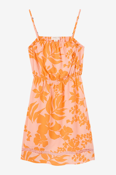 Girl's Alden Tropical Dropout Dress Short Dress - Peach Light | O