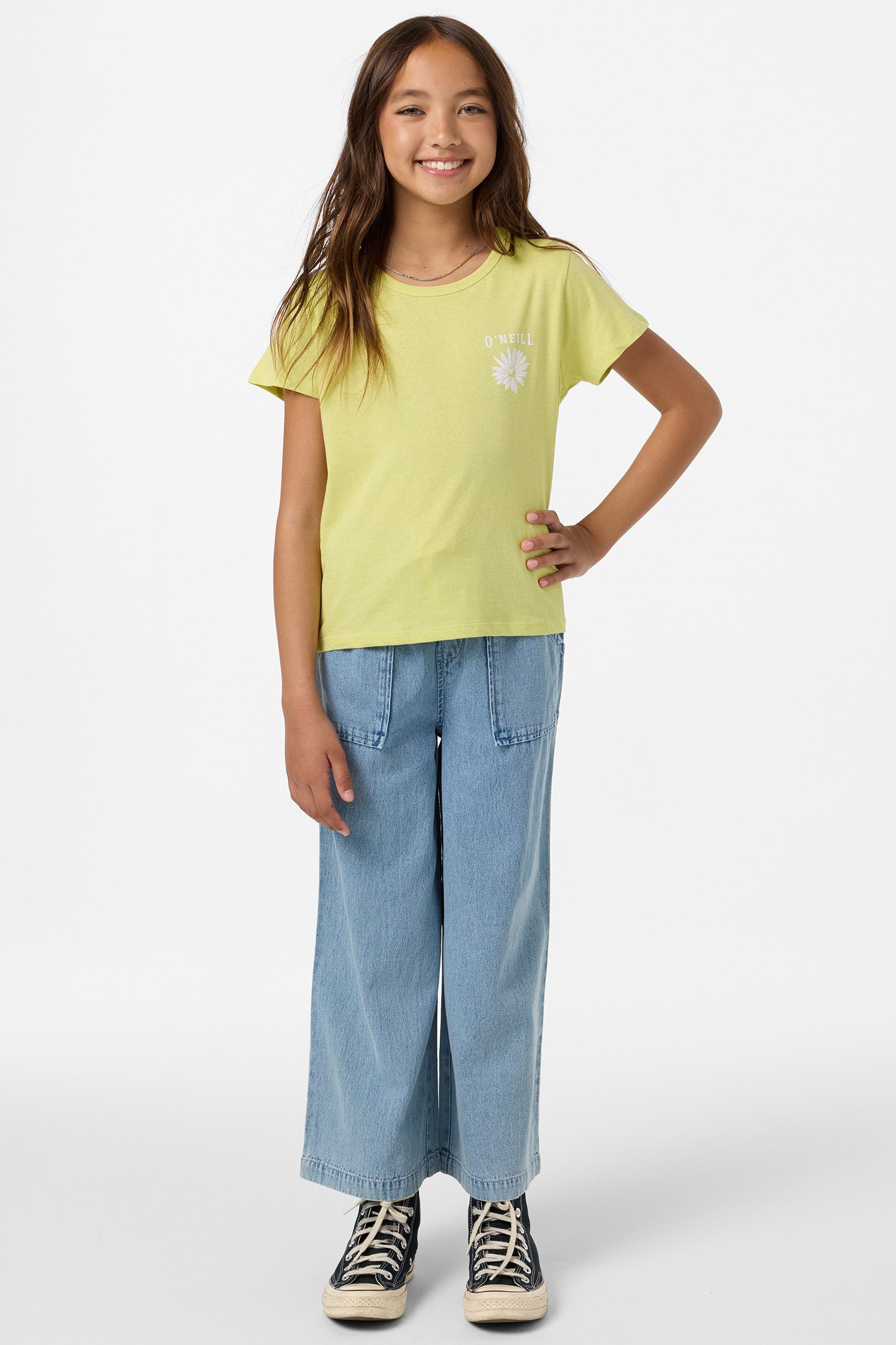 サリー Girl's Heritage Daisy Oversized Tee - Celery | O'Neill