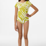 Girl's Skylar Palm Tie Back Surf Suit