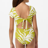 Girl's Skylar Palm Tie Back Surf Suit