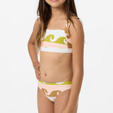 Girl's Lilly Wave Geo Square Neck Bralette Top Set