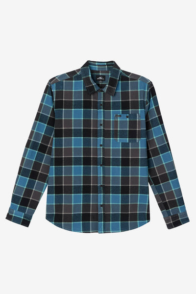 Volcom outlet plaid cotton turquoise flannel L