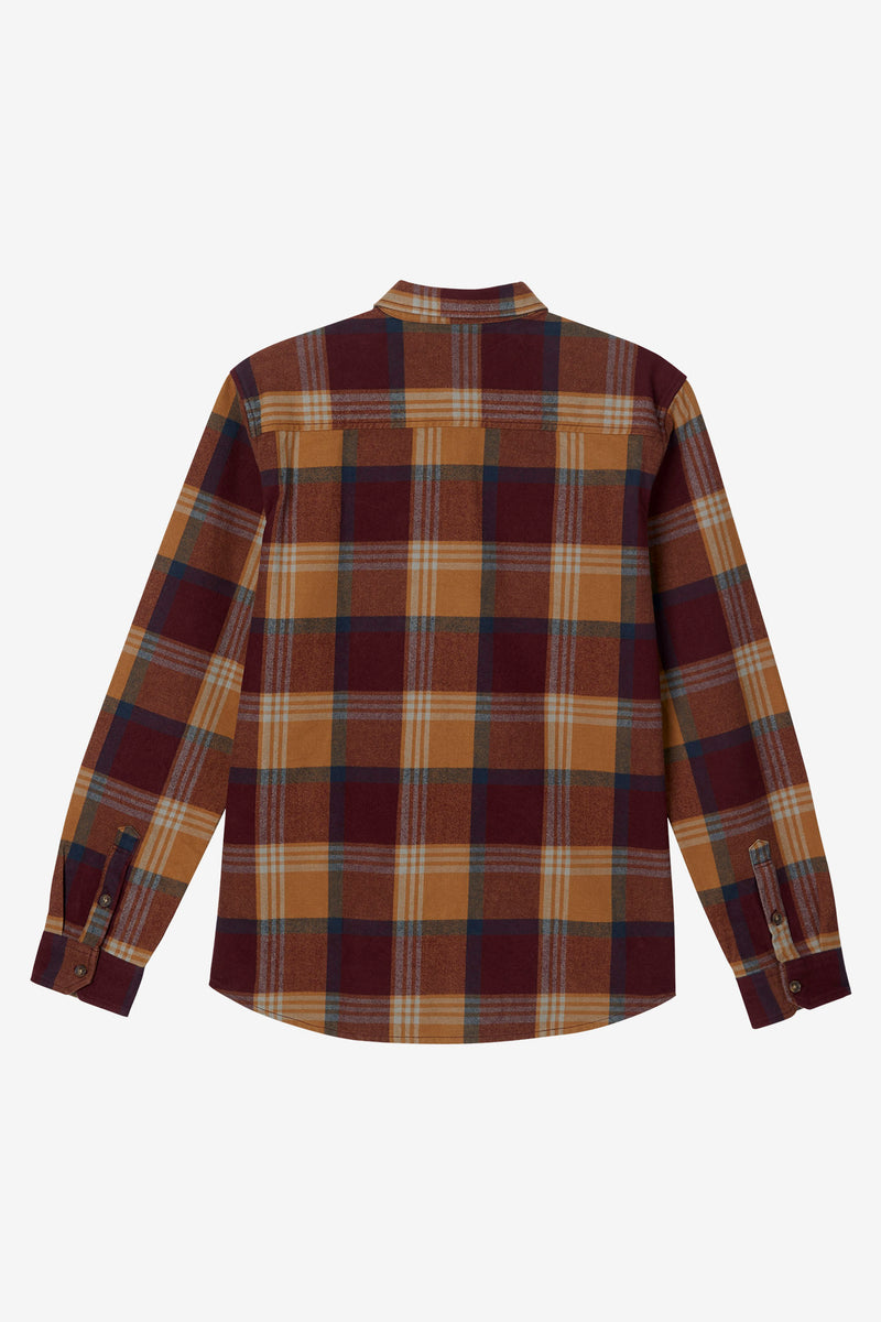 Landmarked Flannel Long Sleeve Shirt - Burgundy | O'Neill