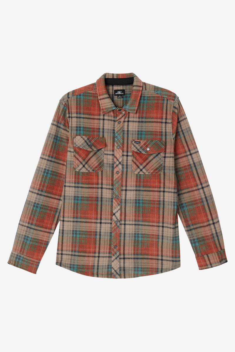 Glacier Plaid Superfleece Shirt - Clay | O'Neill