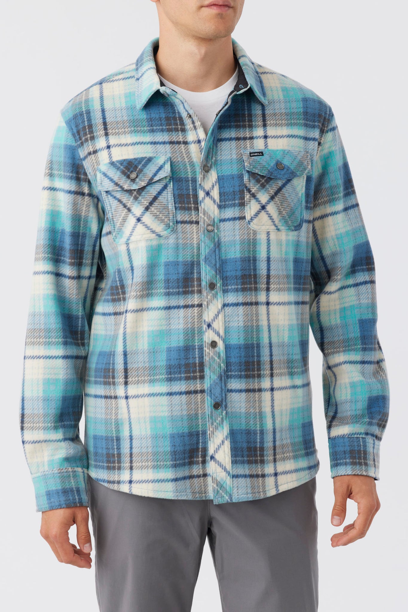 O'Neill Clothing Glacier Plaid Superfleece Shirt Jacket for Men in Gre –  Glik's