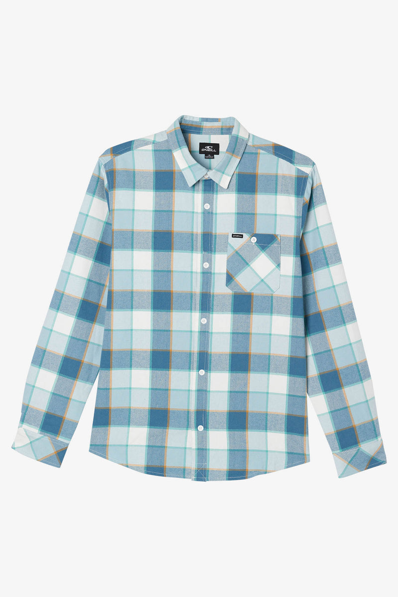 Chemise Homme O'Neill Hydro Plaid Bleu En Flanelle - Manches Longues, Coupe Regular, Entretien Facile