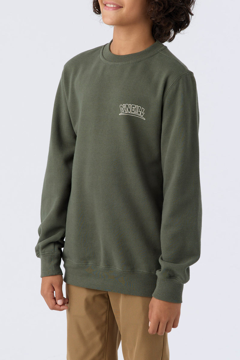 Boy's Fifty Two Crew Fleece - Dark Olive | O'Neill