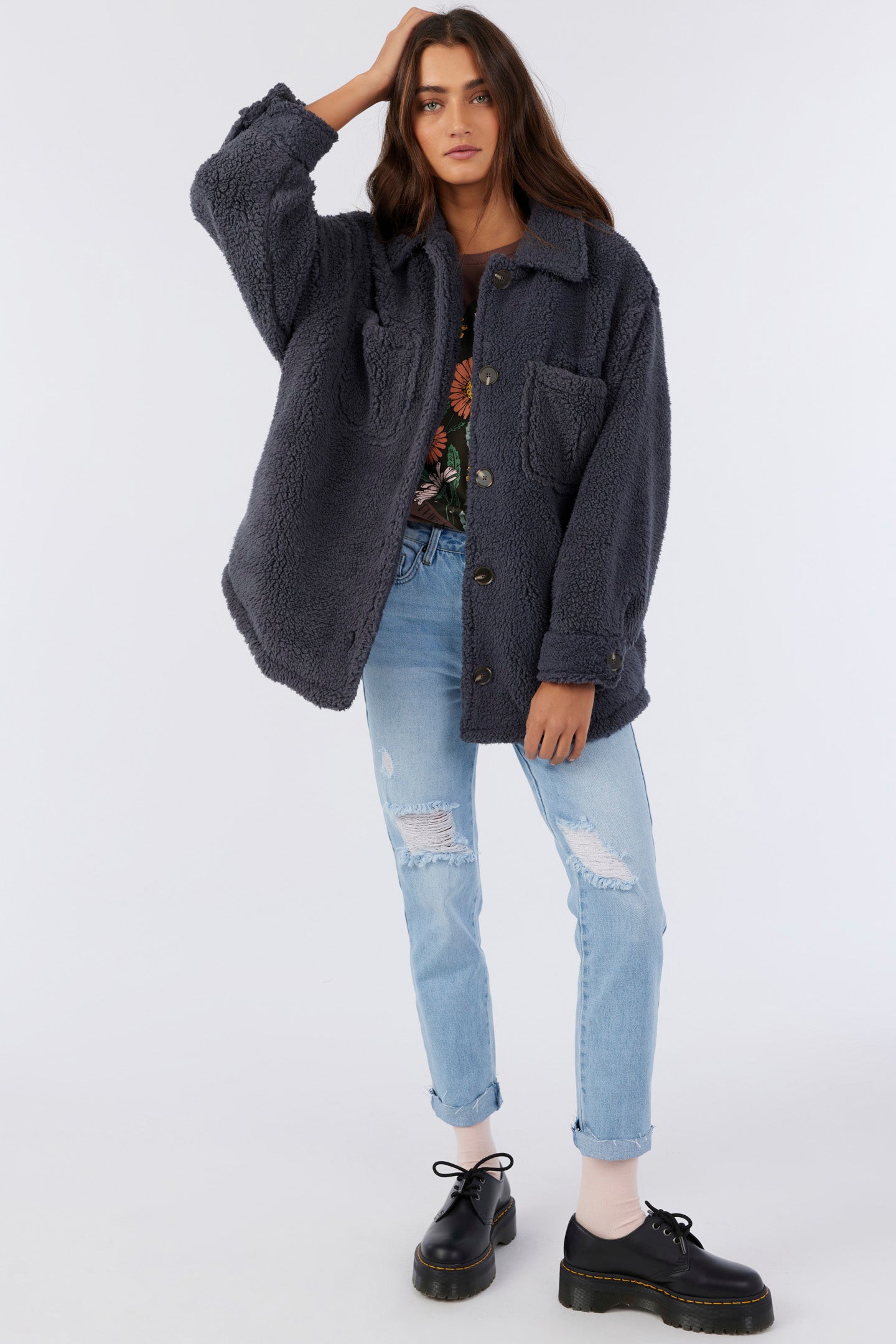 Heath High Pile Oversized Fleece Jacket - Periscope | O'Neill