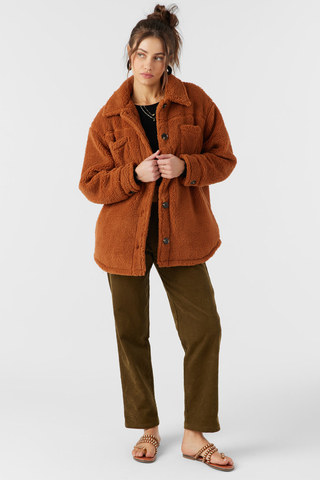 Heath High Pile Oversized Fleece Jacket - Sierra | O'Neill