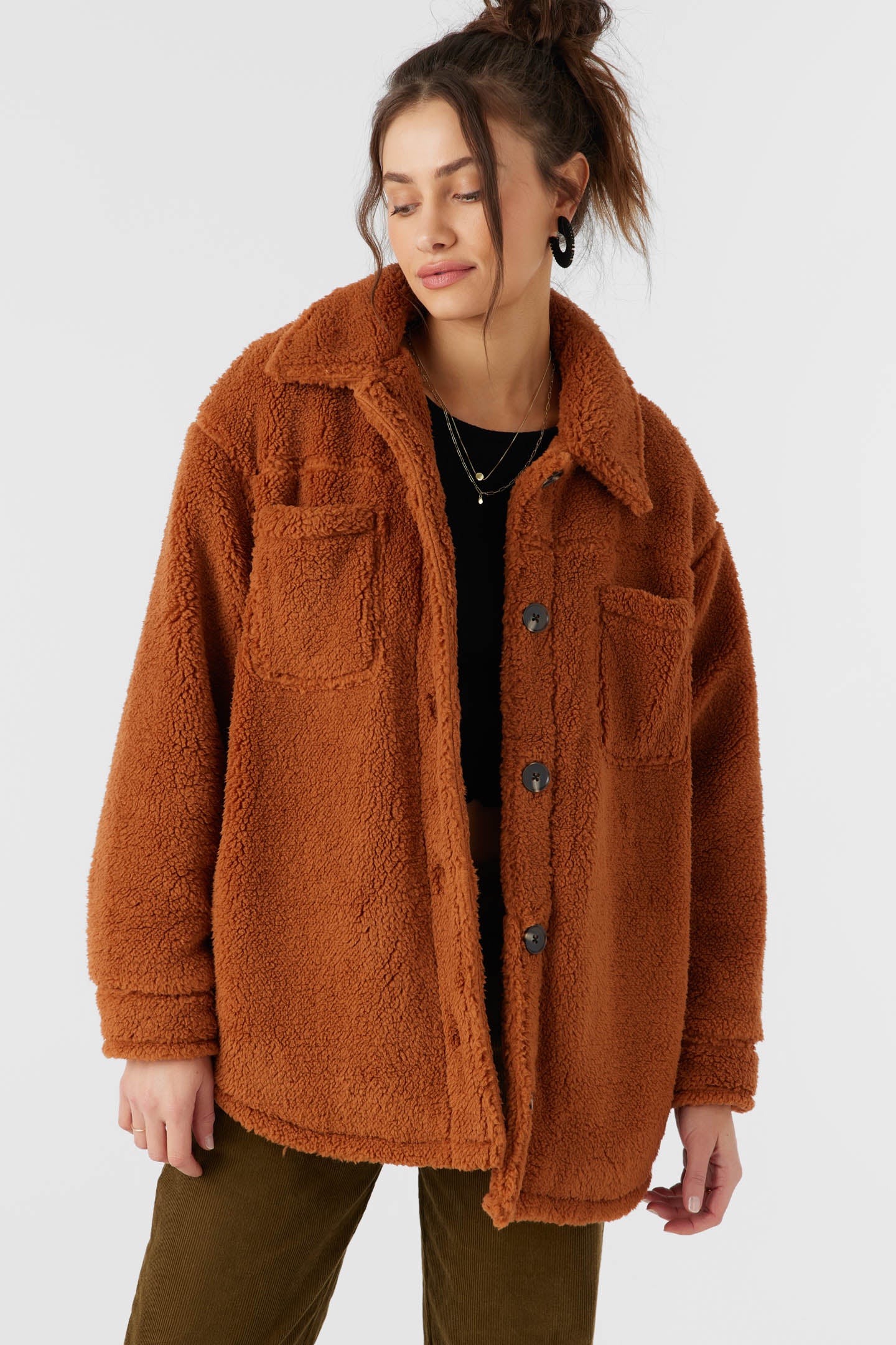 Heath High Pile Oversized Fleece Jacket - Sierra | O'Neill